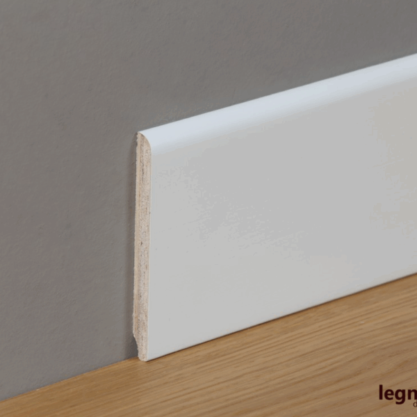 Battiscopa / zoccolino rivestito Tanganica laccato bianco altezza 100 mm x spessore 10 mm